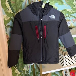 The North Face Black and Dark Gray Hooded Jacket. Kids size